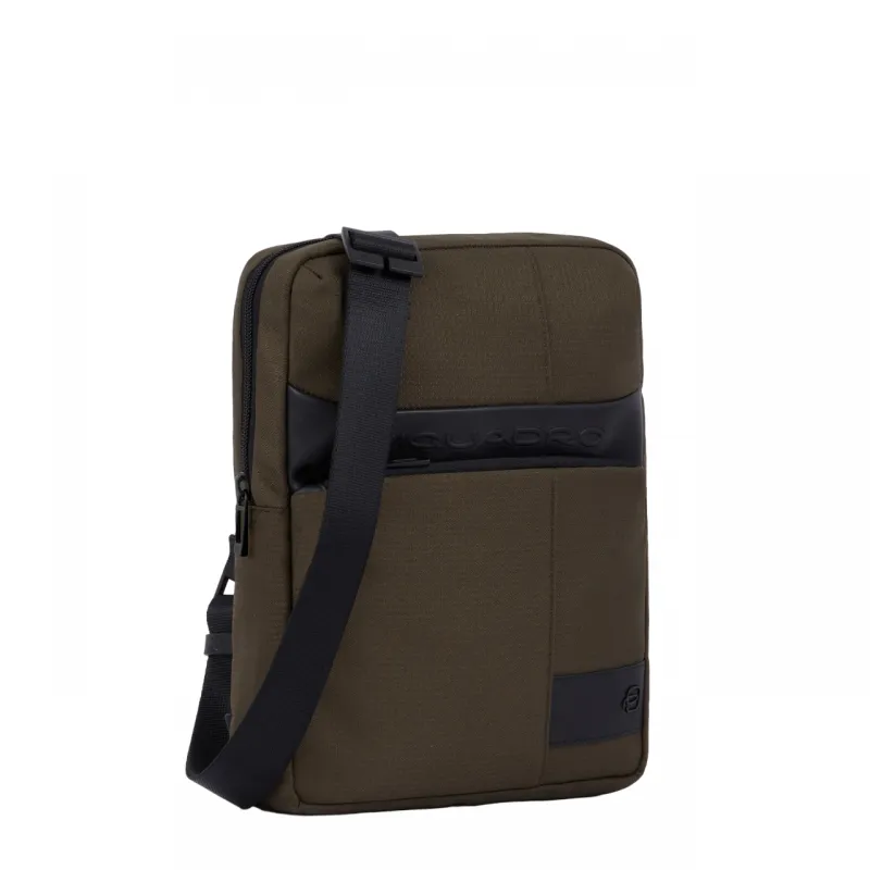 Piquadro Wollem iPad® crossbody bag in fabric, green 2