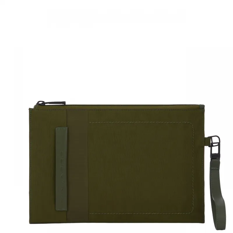 Pochette porta iPad®mini in tessuto riciclato e pelle...