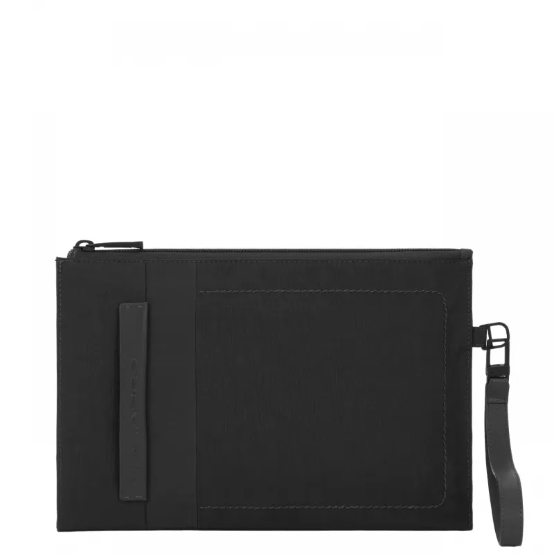 Pochette porta iPad®mini in tessuto riciclato e pelle...