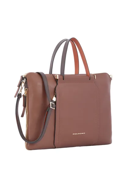 Piquadro Circle Expandable laptop 15,6" briefcase, brown-orange