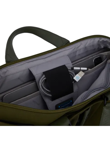 Cartella sottile espandibile porta computer e porta iPad®Pro 12,9" Piquadro P16S2, verde