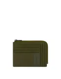 Piquadro P16 Speciale2 Zipper coin pouch with document holder and credit card slots, green