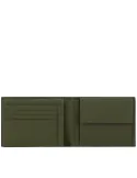 Piquadro P16 Special2 Men's wallet with flip up ID window, coin pocket and credit card slots, green
