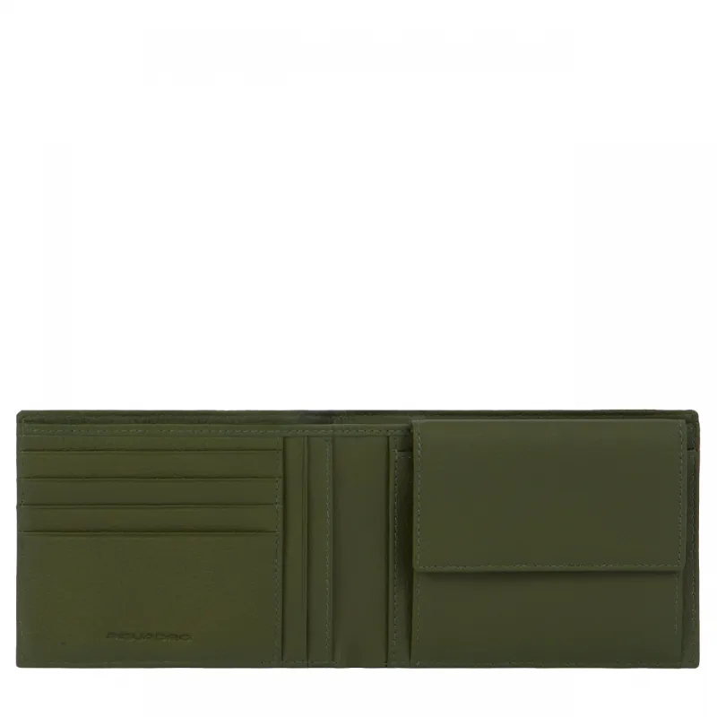 Portafogli uomo con porta monete Piquadro P16S2, verde