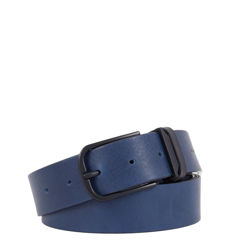 Piquadro Harper men's leather belt, blue