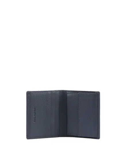 Piquadro Modus Special small vertical men's wallet with coin pocket, blue