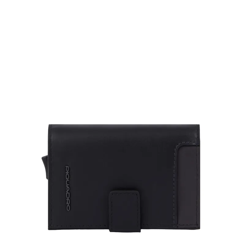 Porta carte di credito in metallo Piquadro Tiger, nero