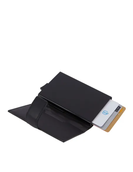 Porta carte di credito in metallo Piquadro Tiger, nero