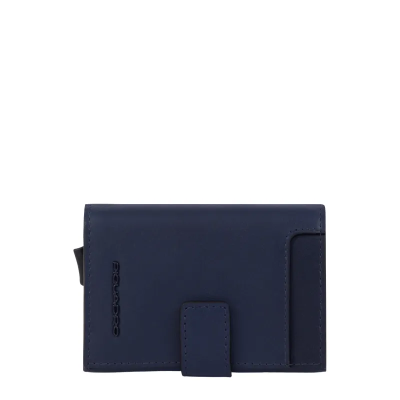 Porta carte di credito in metallo Piquadro Tiger, blu