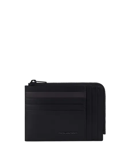 Piquadro Tiger Reißverschluss-Münzbeutel mit Dokumenten, schwarz