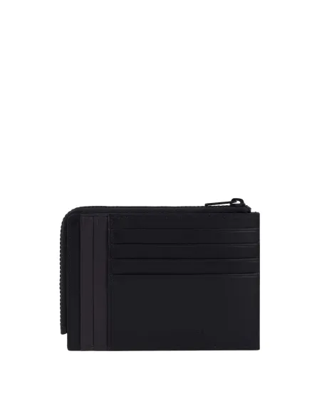 Piquadro Tiger Reißverschluss-Münzbeutel mit Dokumenten, schwarz