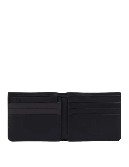 Piquadro Tiger Geldbörse mit abnehmbarem Dokumentenhalter, schwarz