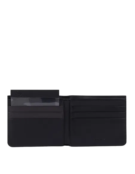 Piquadro Tiger Men's leather wallet with removable document facility, black
