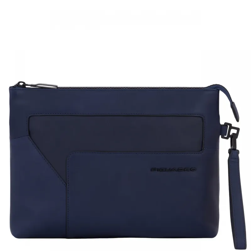 Pochette porta iPad® in pelle Piquadro AYE, blu