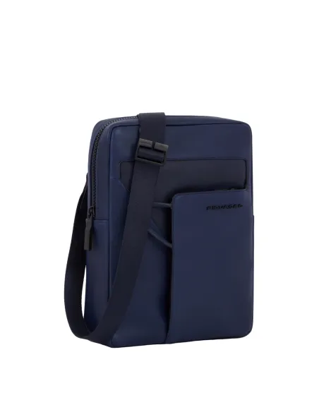 Borsello in pelle porta iPad® 11" Piquadro AYE, blu