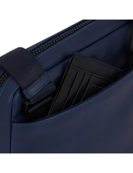 Borsello in pelle porta iPad® 11" Piquadro AYE, blu