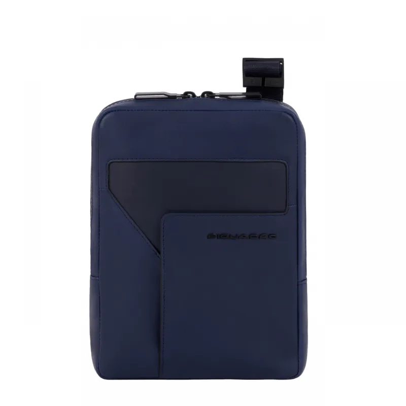Borsello medio in pelle porta iPad® mini Piquadro AYE, blu