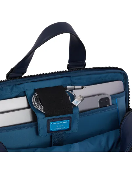 Cartella porta computer e porta iPad®Pro 12,9" a due scomparti Piquadro AYE, blu