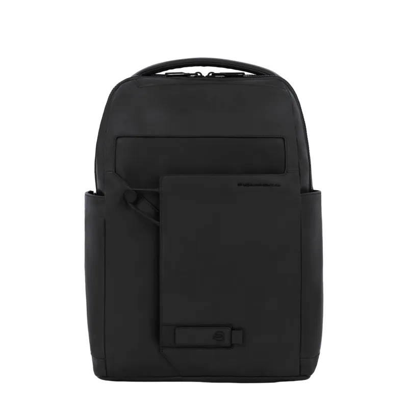 Zaino in pelle porta computer da 15,6", nero
