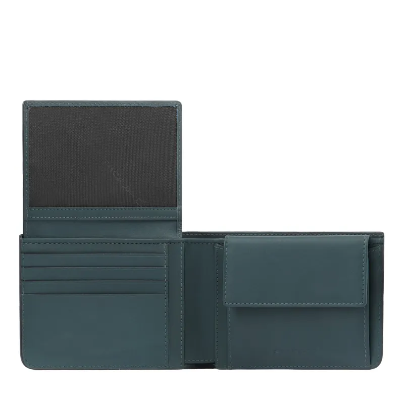 Piquadro AYE Men's wallet with flip up ID window and coin...