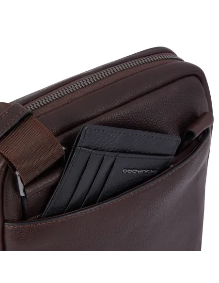 Piquadro Rhino iPad®mini leather cross body bag, blue