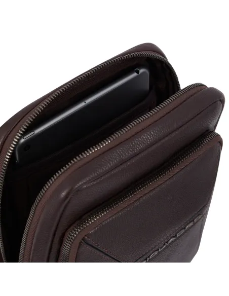 Borsello in pelle porta iPad®mini Piquadro Rhino, blu