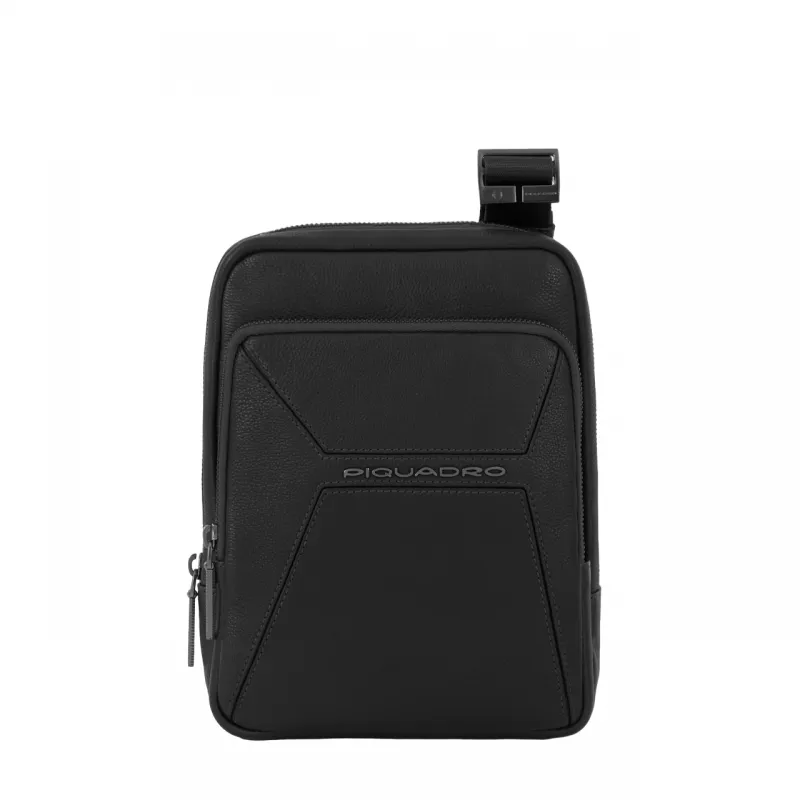 Borsello in pelle porta iPad®mini Piquadro Rhino, nero