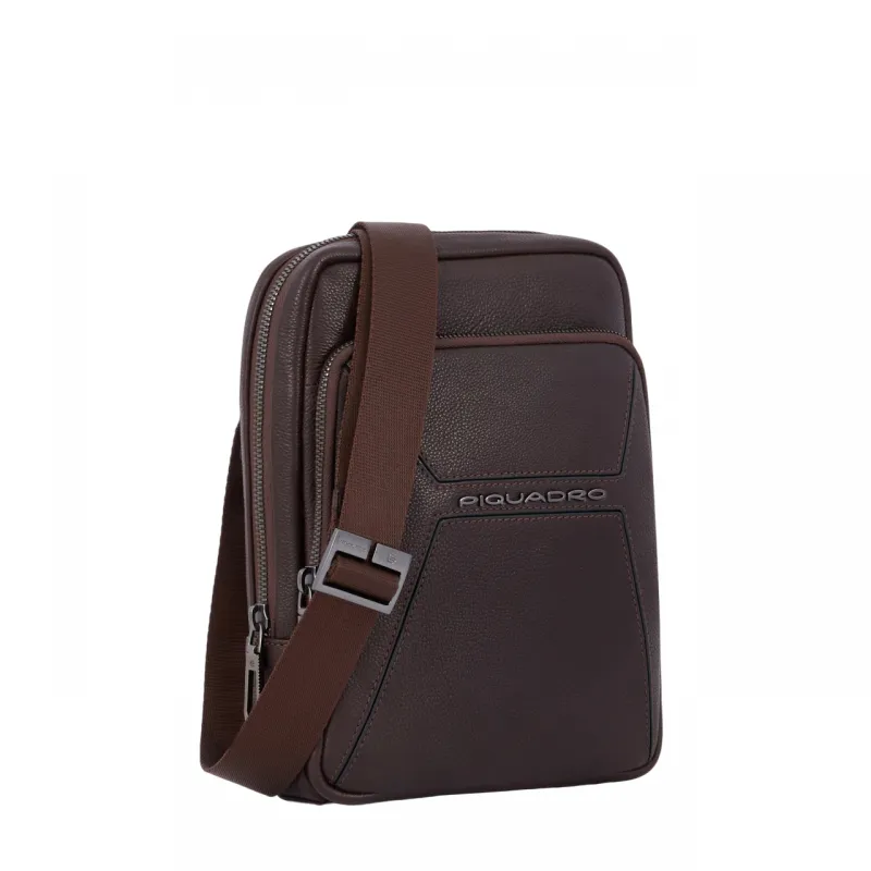 Piquadro Rhino iPad®mini leather cross body bag, dark brown 2