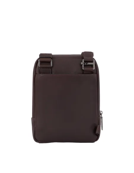 Piquadro Rhino iPad®mini leather cross body bag, dark brown