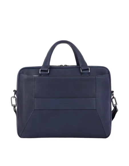 Piquadro Rhino Two-handles laptop briefcase with shoulder strap, blue