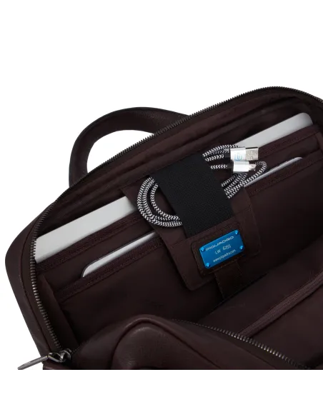 Piquadro Rhino Two-handles laptop briefcase with shoulder strap, blue