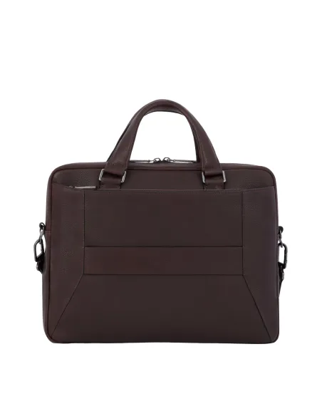 Piquadro Rhino Two-handles laptop briefcase with shoulder strap, dark brown