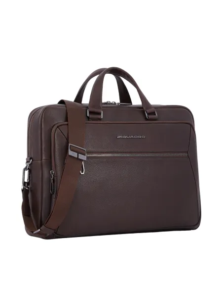 Piquadro Rhino Aktentasche aus Leder, Dunkelbraun