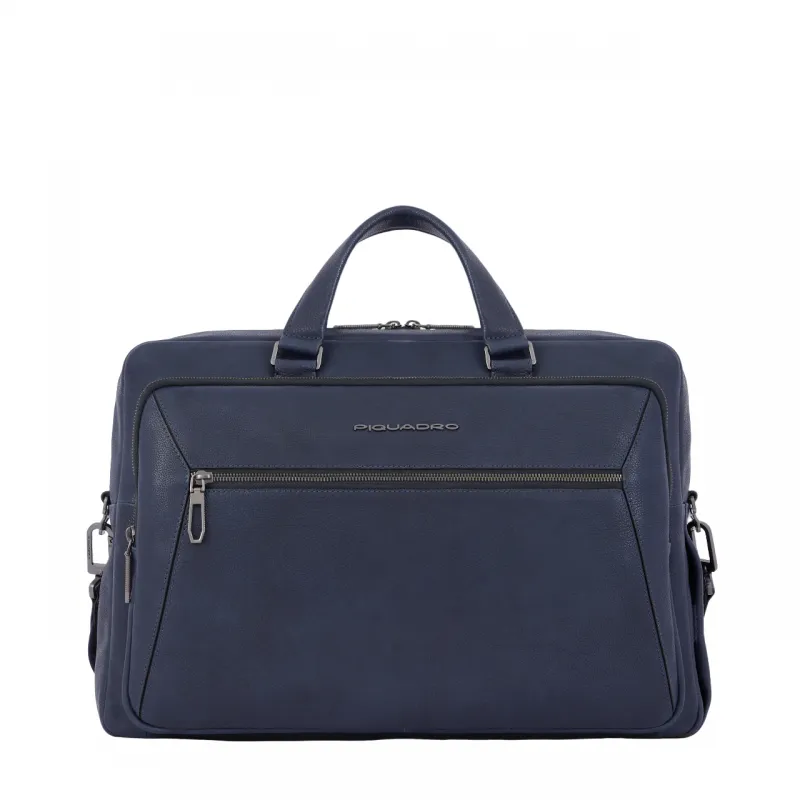 Piquadro Rhino Aktentasche aus Leder, blau