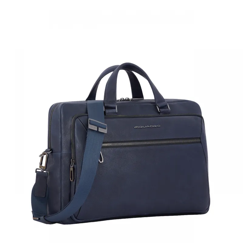 Piquadro Rhino Aktentasche aus Leder, blau 2