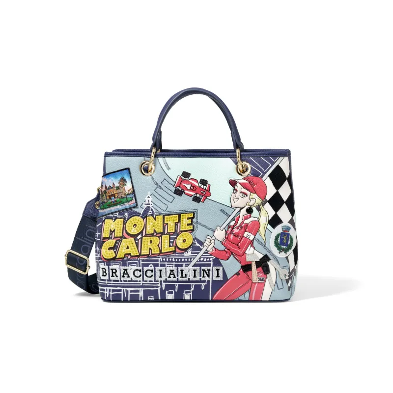 Damen-Tasche mit zwei Griffen Braccialini Cartoline,...