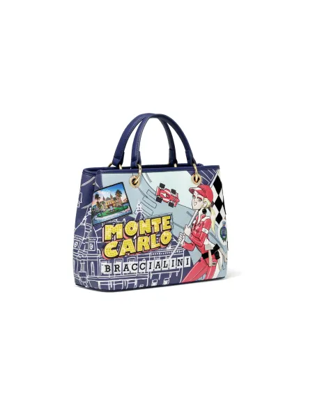 Damen-Tasche mit zwei Griffen Braccialini Cartoline, Monte Carlo