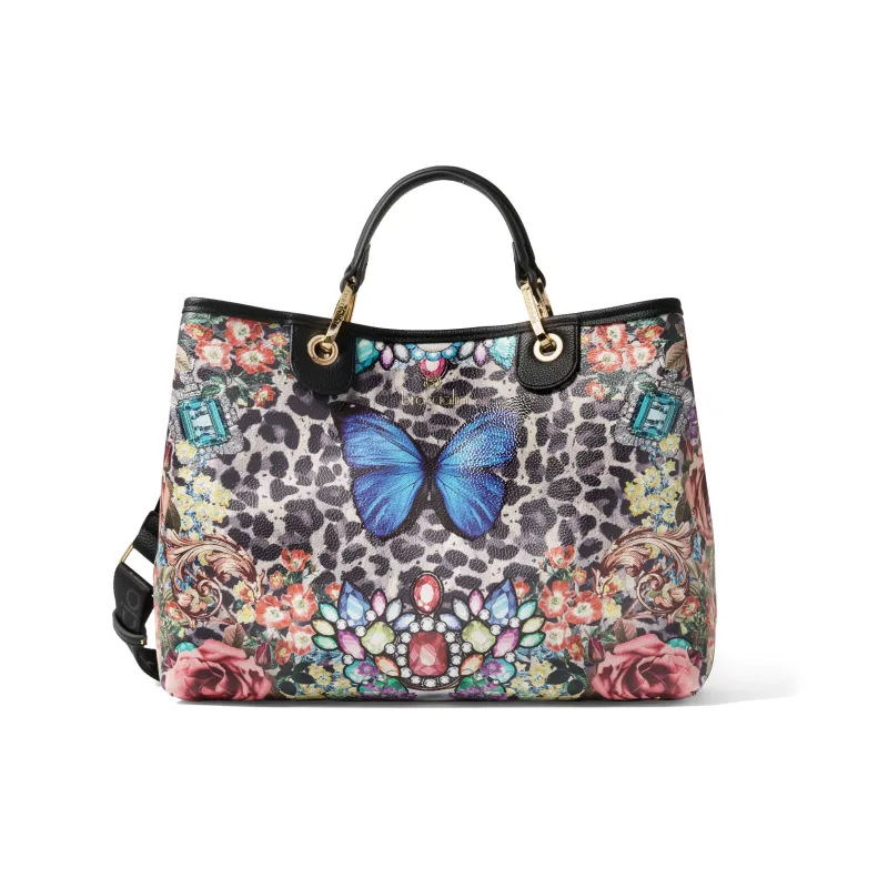 Damen-Zweihandtasche Braccialini Beth Special, Butterfly blu