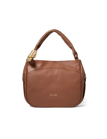 Damen Leder Schultertasche Braccialini Greta, braun
