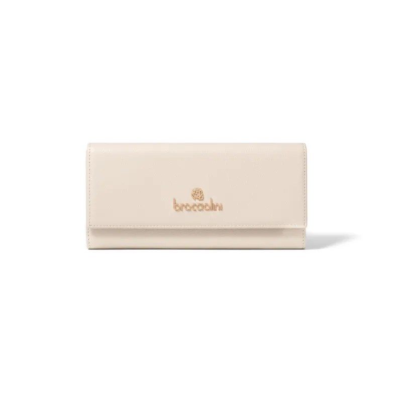 Portafogli con patta Braccialini Basic, beige