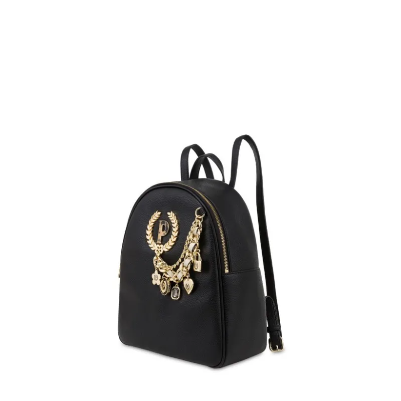 Zaino donna Pollini con accessorio in catena, nero 2