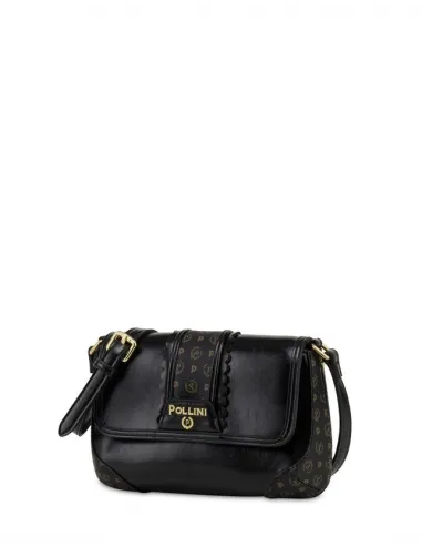 Pollini cross-body bag with flap, black