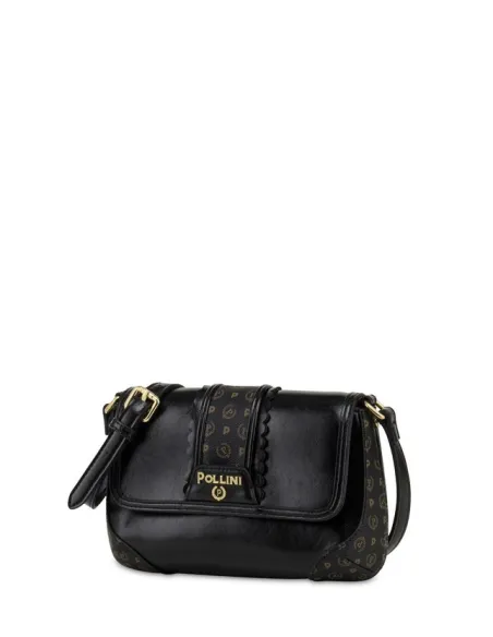 Pollini cross-body bag with flap, black