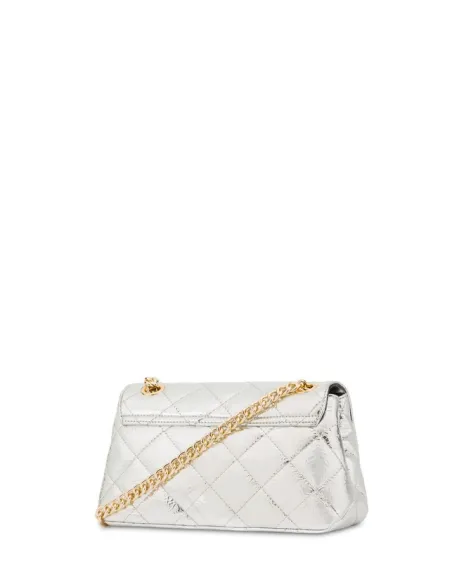 Pollini quilted cross-body bag, silver