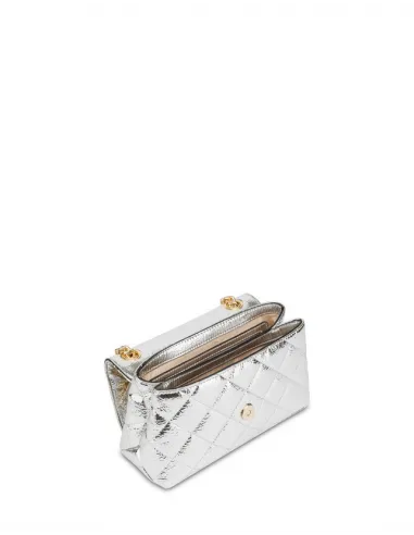 Pollini quilted cross-body bag, silver
