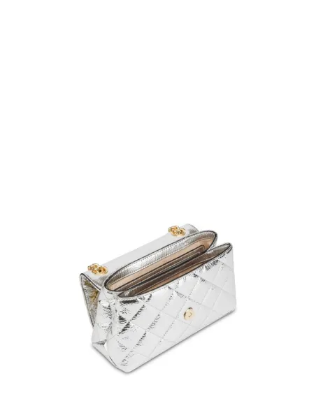 Pollini quilted cross-body bag, silver