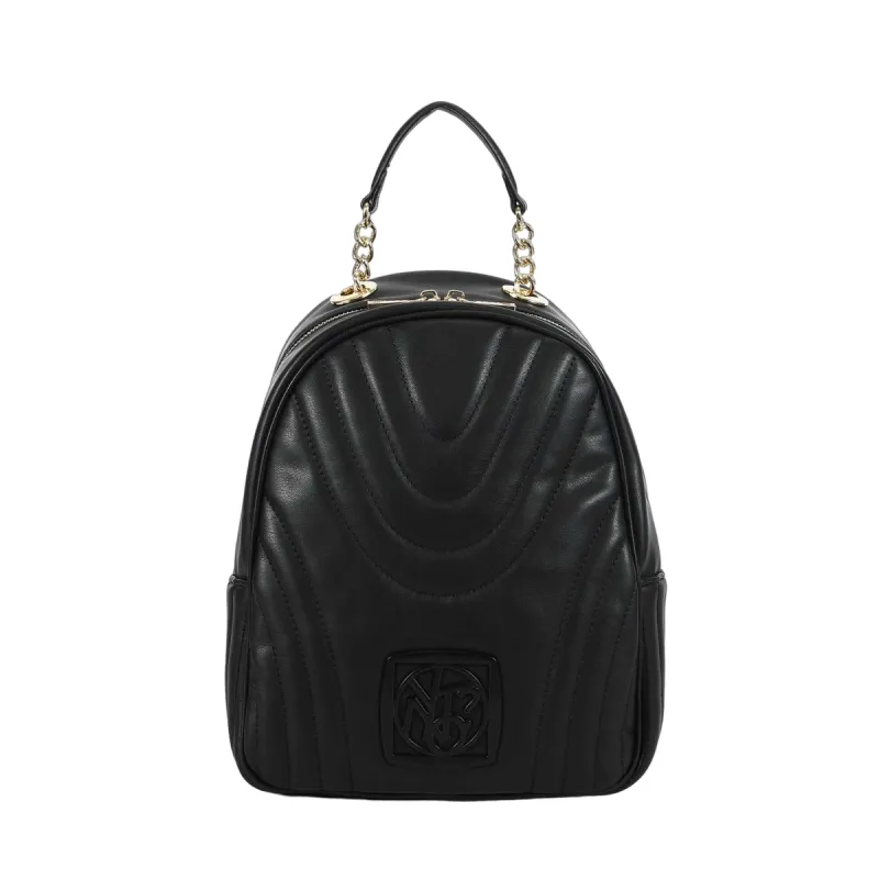 Ynot Stripe quilted women's backpack, black