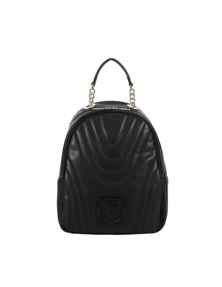 Ynot Stripe quilted women's backpack, black