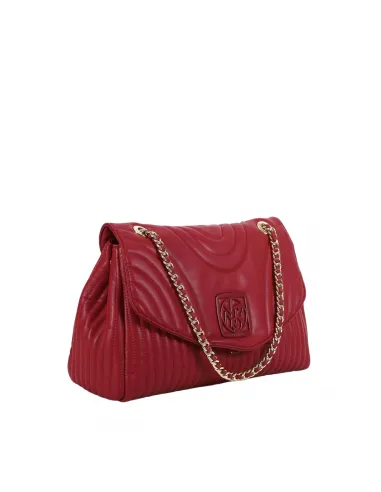 Ynot Stripe quilted shoulder bag, cherry