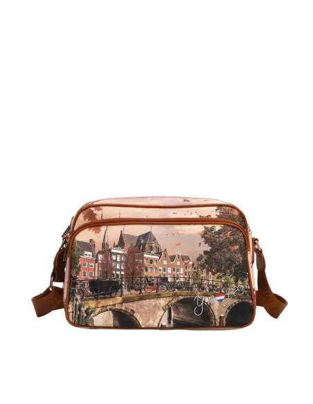 Borsa a tracolla con tasca frontale con zip Ynot, Autumn River